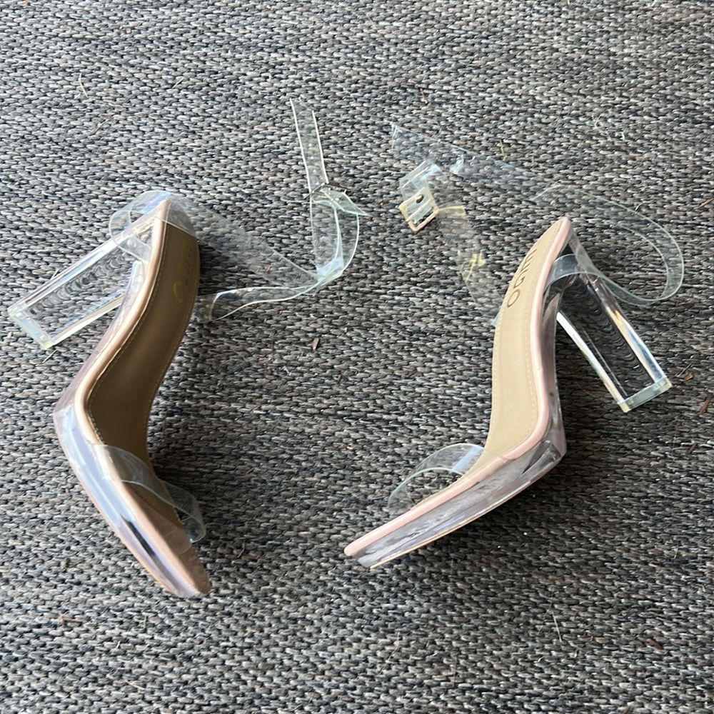 Almost new clear nude heels